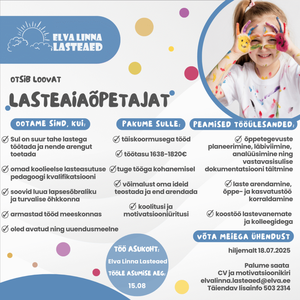 Töökuulutus õpetaja kohale
