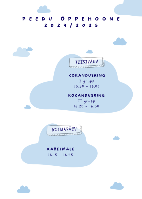 Peedu õppehoone huvitegevused 2024/2025 õa