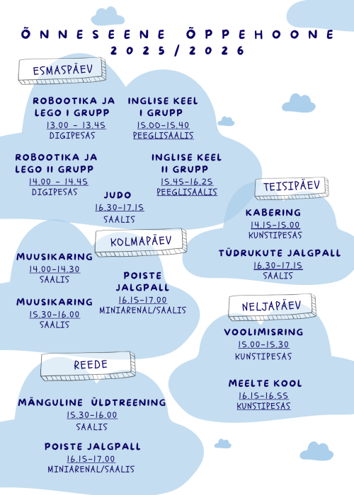 Õnneseene huvitegevused 2025/2026 õa